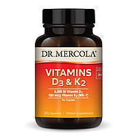 Vitamins D3 & K2 Dr. Mercola, Вітаміни D3 і K2, 30 капсул