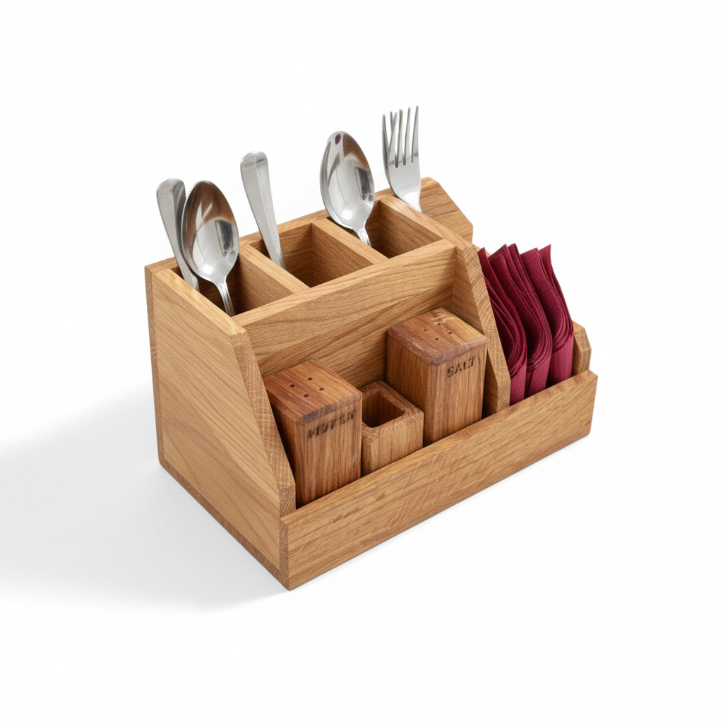 Органайзер підставка сільничка перечниця серветниця сервірування приладів "Шале", фото 1