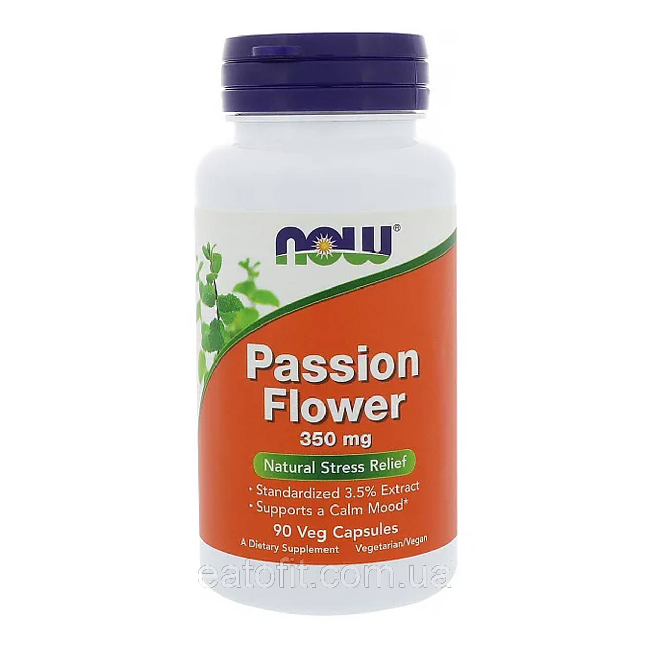 Пассифлора (Passion flora) 350 мг 90 капсул NOW-04763, фото 1