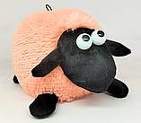 М'яка іграшка баранчик для дітей Баранчик Іванчик оранжевий 25х20 см пухнаста іграшка Dreamtoys, фото 3