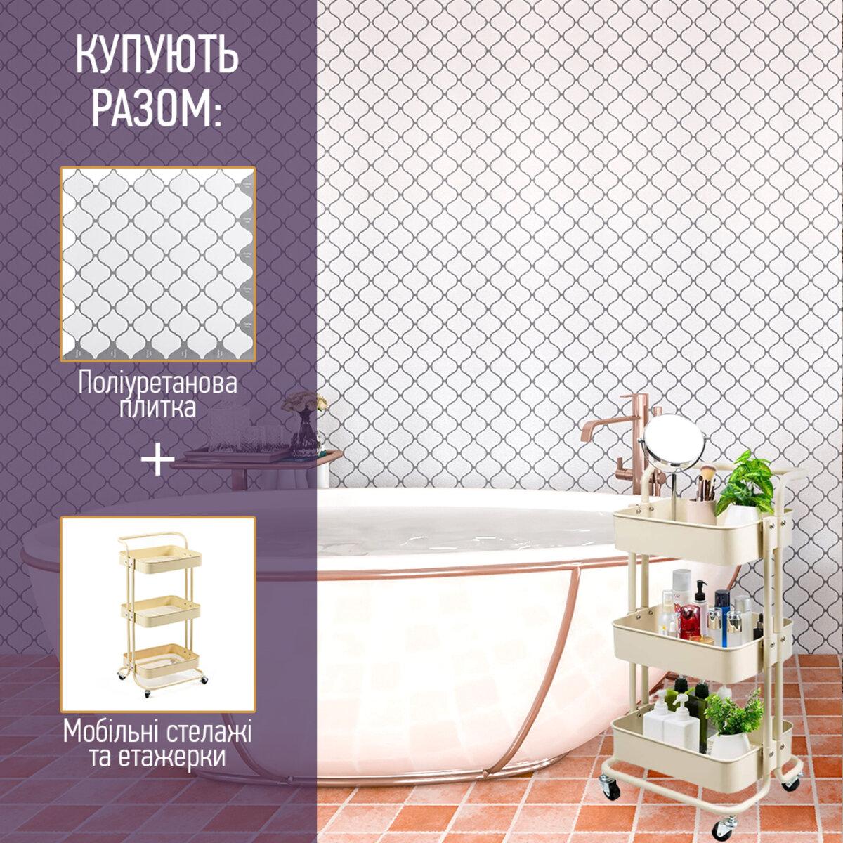 Самоклеюча поліуретанова плитка біла цегла 305х305х1мм (D) SW-00001193, фото 1