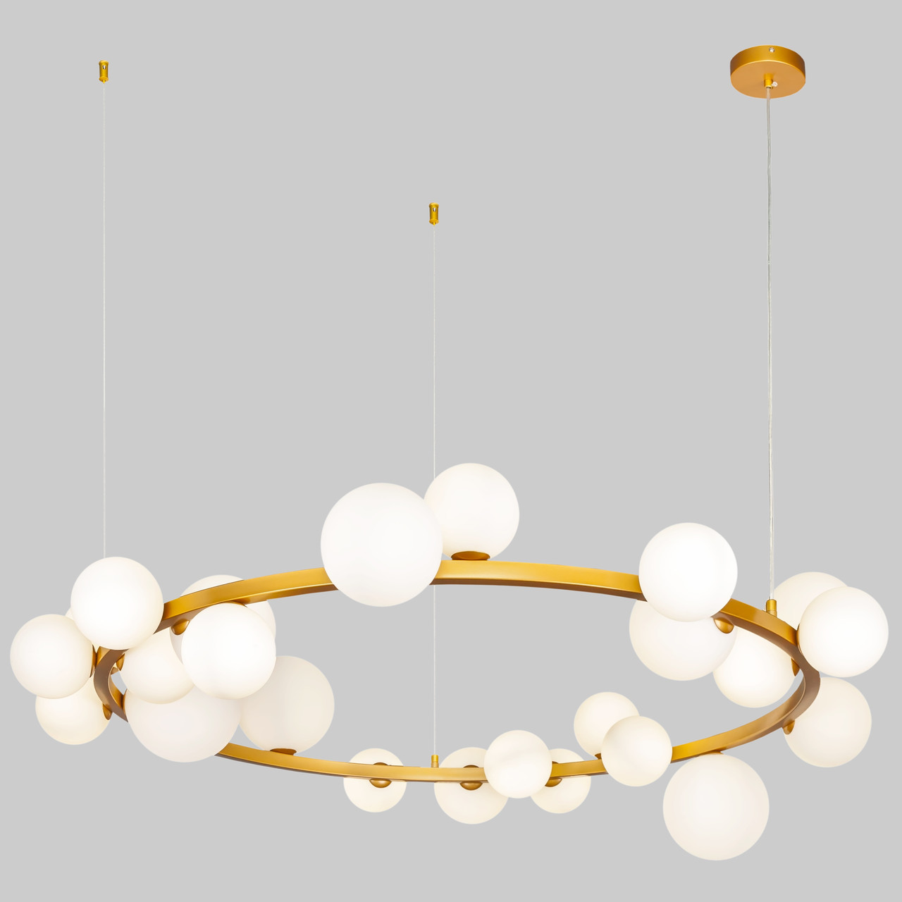 Бронзова люстра «Bubbles» 115см на 24 лампи (918-LP267-24 DDG+WH)