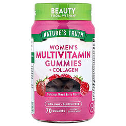 Мультивітаміни для жінок з колагеном, Women's Multivitmain + Collagen, Nature's Truth, суміш ягід, 70 жувальних цукерок