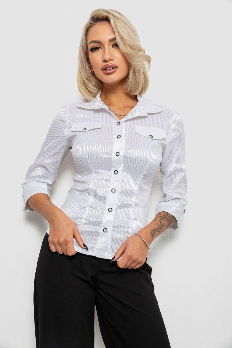 Сорочка класична в смужку, колір білий, 230R643-4 L, фото 1