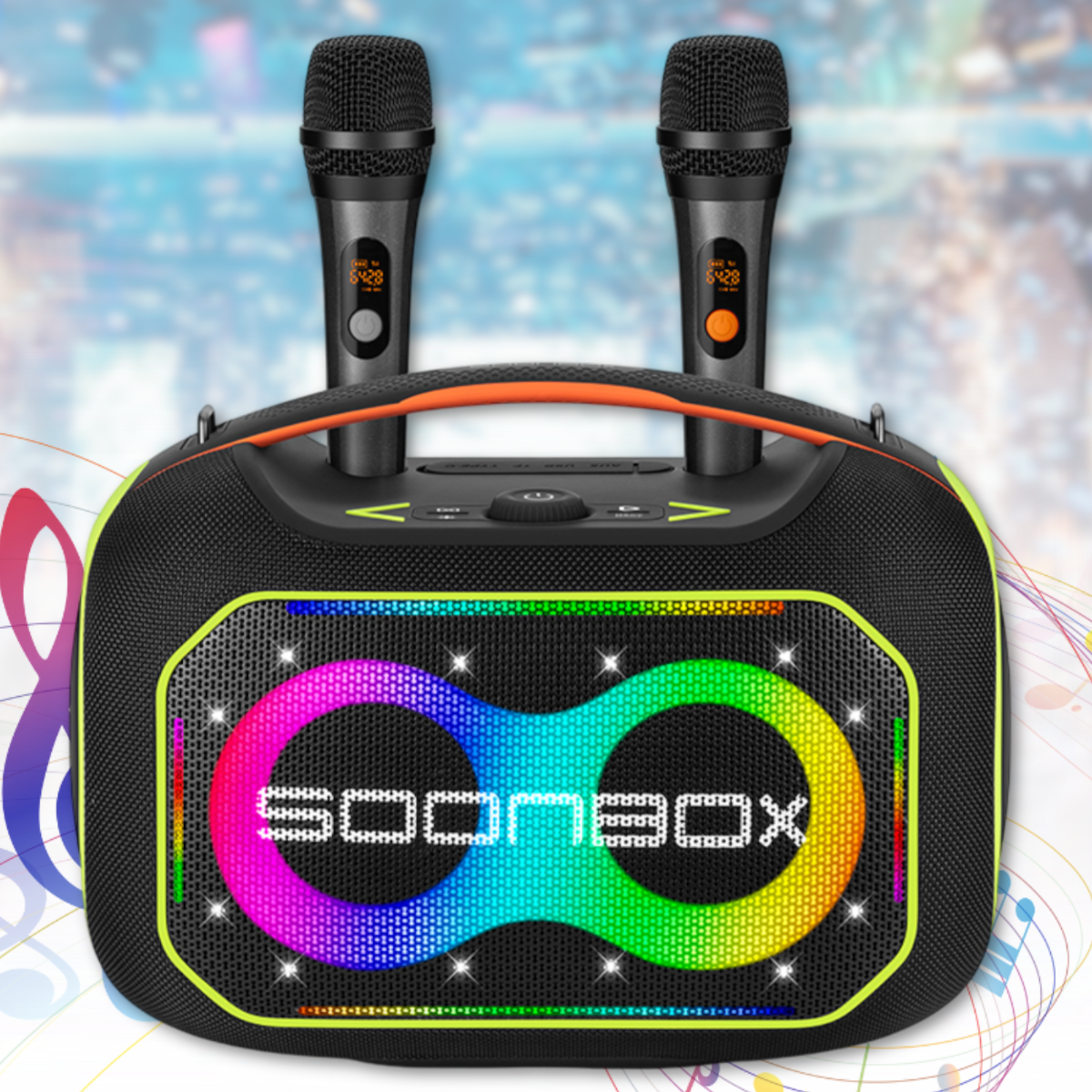 Портативна Bluetooth-колонка з двома мікрофонами та підтримкою TWS SOONBOX S6300PRO 120W, фото 1
