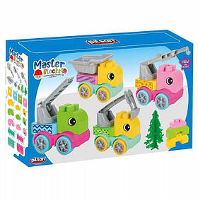 Конструктор Машинки 03-607 (6) Pilsan, “Спецтехніка”, 31 елемент, 4 машинки, в коробці