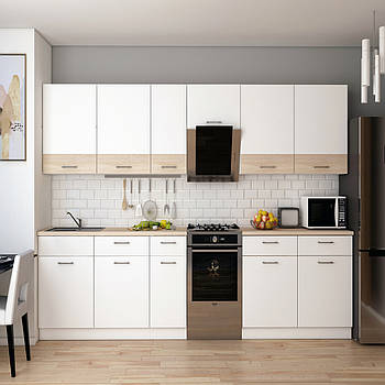 Кухня модульна Лея Doros 340х60х250 см Білий/Дуб сонома (DRS-011376)