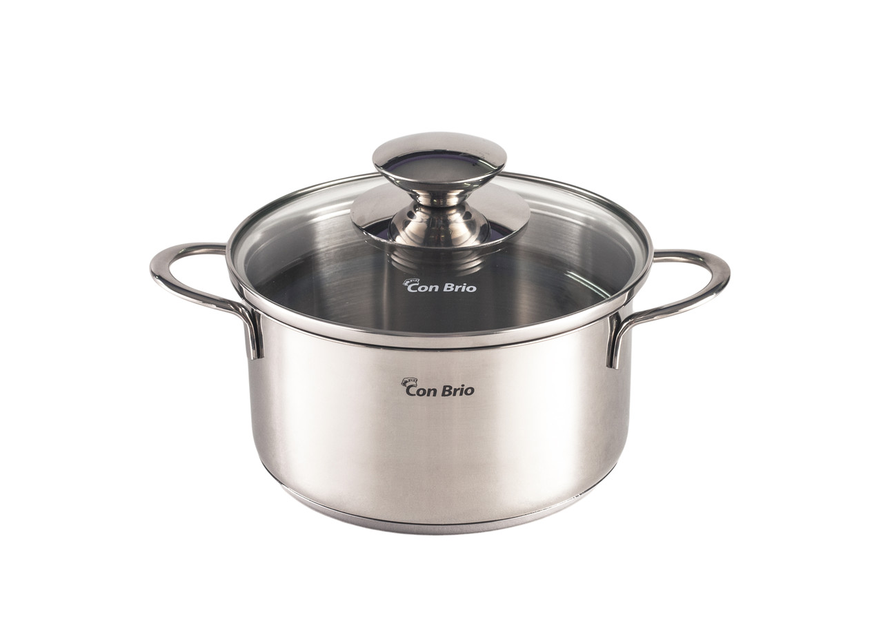 Каструля Con Brio CB-1103, 1. 2 л, 14 см, з нержавіючої сталі з кришкою, для всіх типів плит