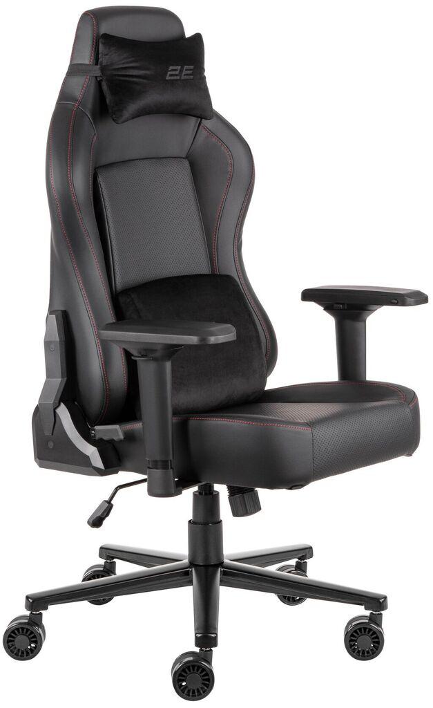 Крісло 2E GAMING BASAN II, ПУ шкіра, 4D-Armrests, чорно-червоний, фото 1
