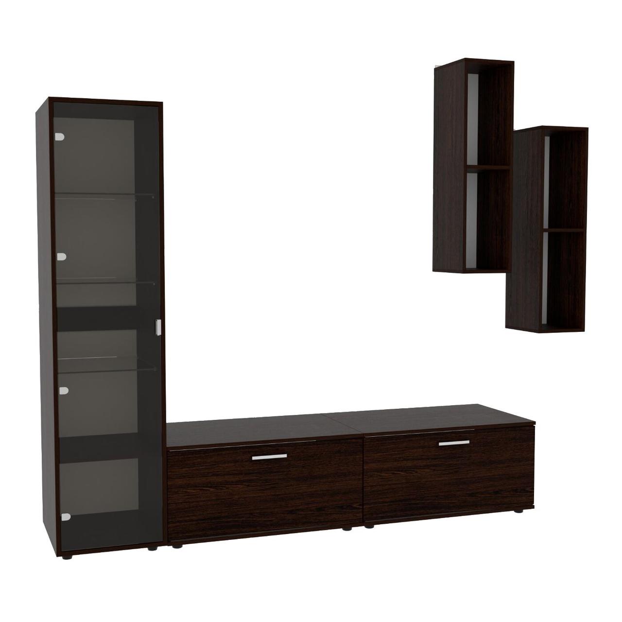 Стінка у вітальню Hugo-2, Антрацит, 2060х520х1700, фото 1