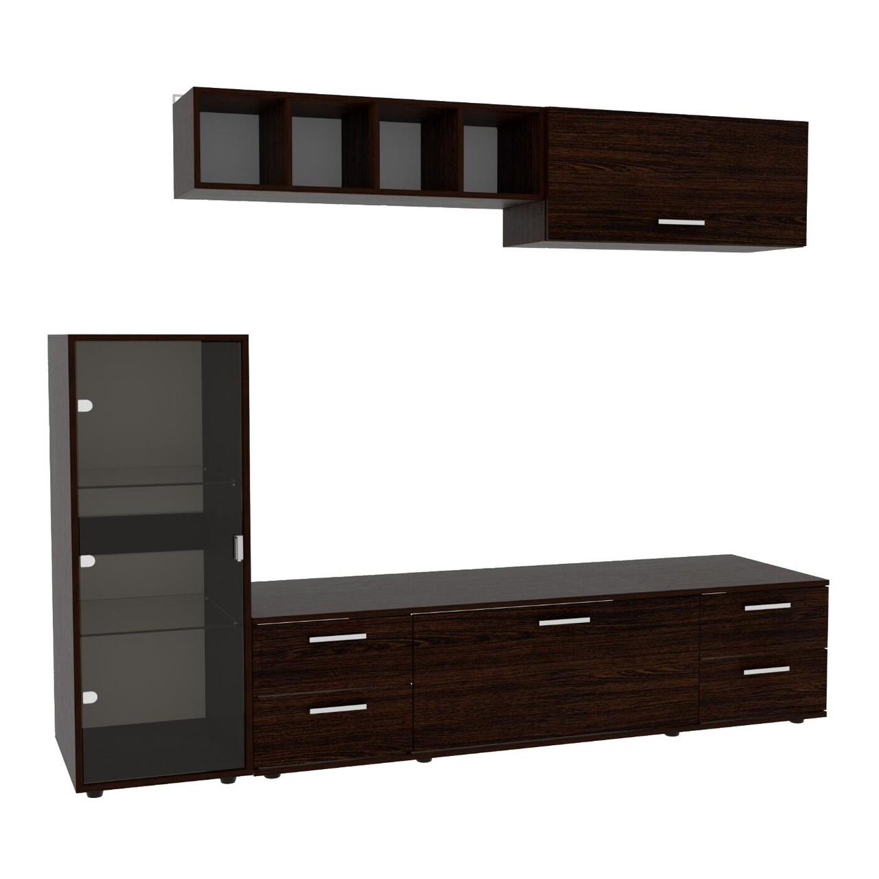 Стінка у вітальню Hugo-3, Антрацит, 2060х520х1700, фото 1