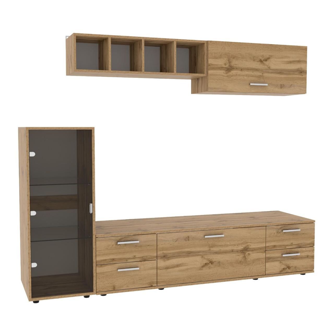 Стінка у вітальню Hugo-3, Антрацит, 2060х520х1700, фото 1