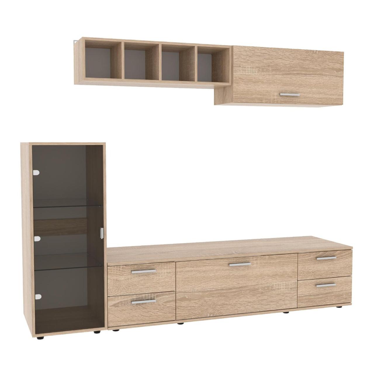 Стінка у вітальню Hugo-3, Антрацит, 2060х520х1700, фото 1