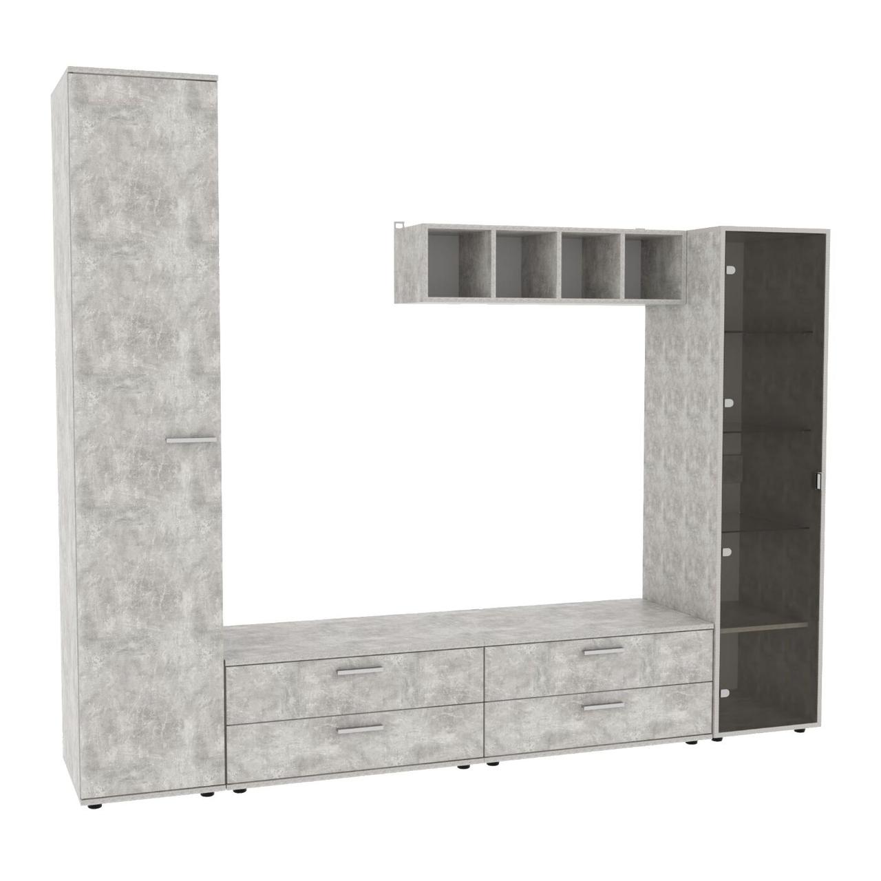 Стінка у вітальню Hugo-4, Антрацит, 2480х520х2120, фото 1