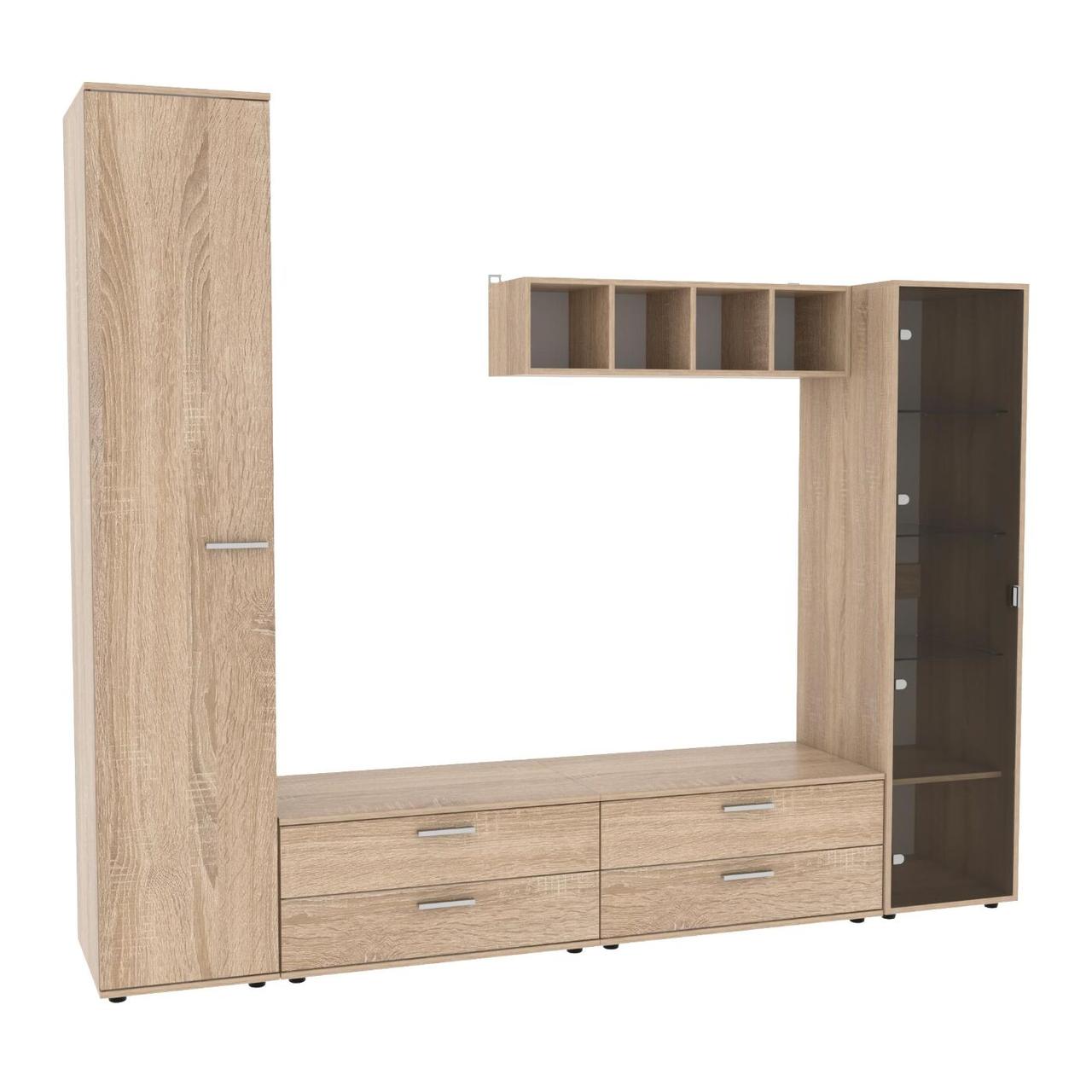 Стінка у вітальню Hugo-4, Антрацит, 2480х520х2120, фото 1