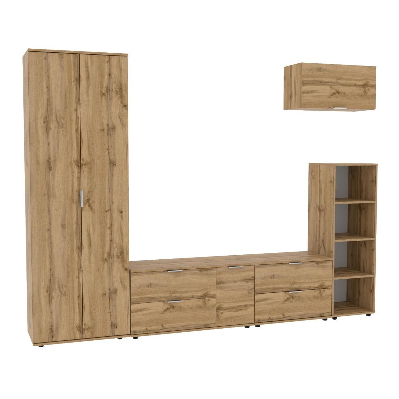 Стінка у вітальню Ketrin-3, Антрацит, 2820х425х2100, фото 1