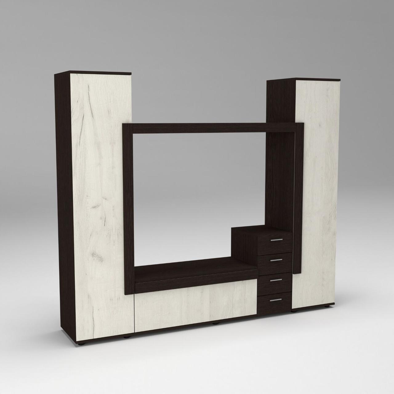 Стінка у вітальню під ТВ Ехо-2, Антрацит, 2160х420х1850, фото 1