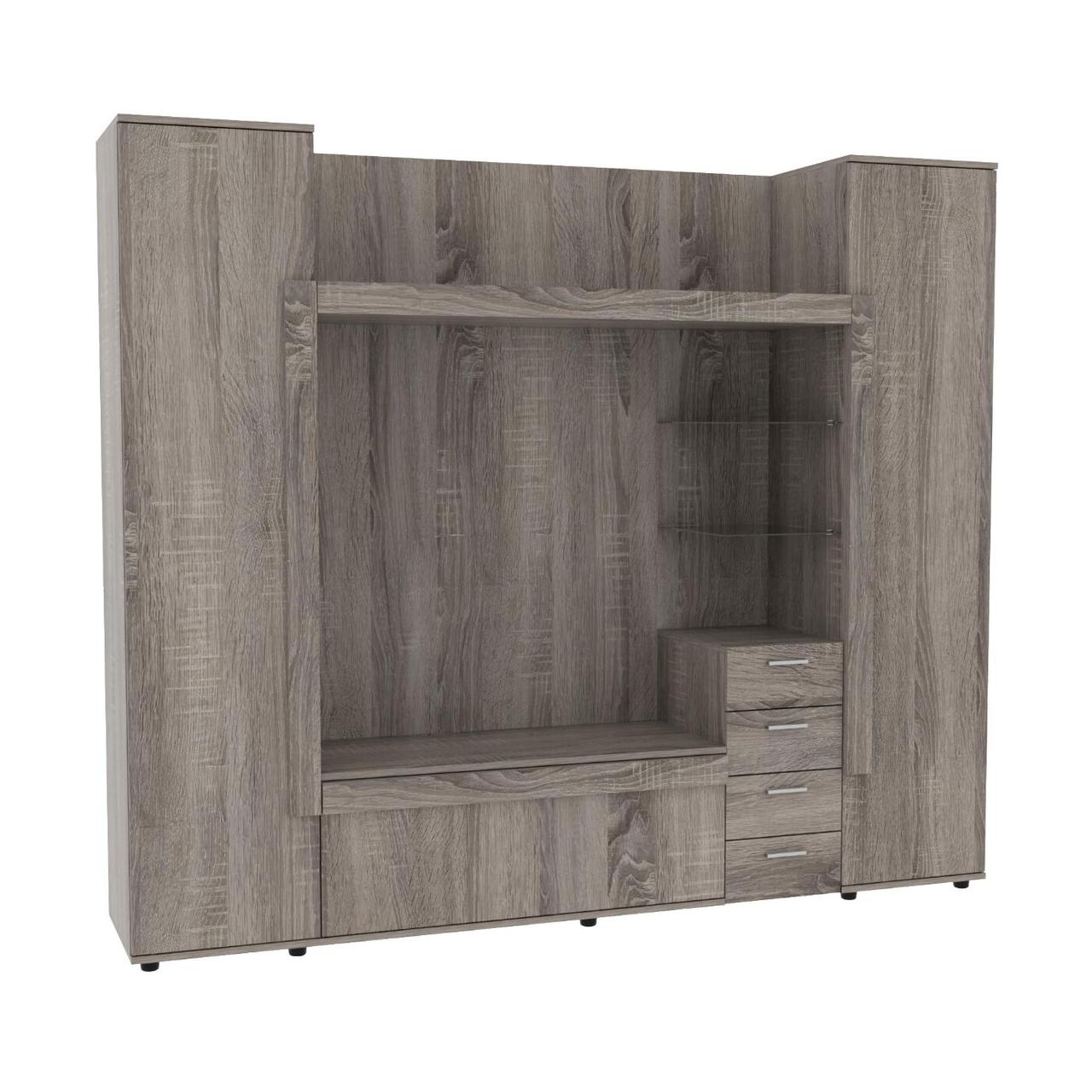 Стінка у вітальню під ТВ Exo-1, Антрацит, 2160х420х1850, фото 1