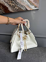 Chanel 25 Small Handbag in White Caviar Leather with Gold Hardware