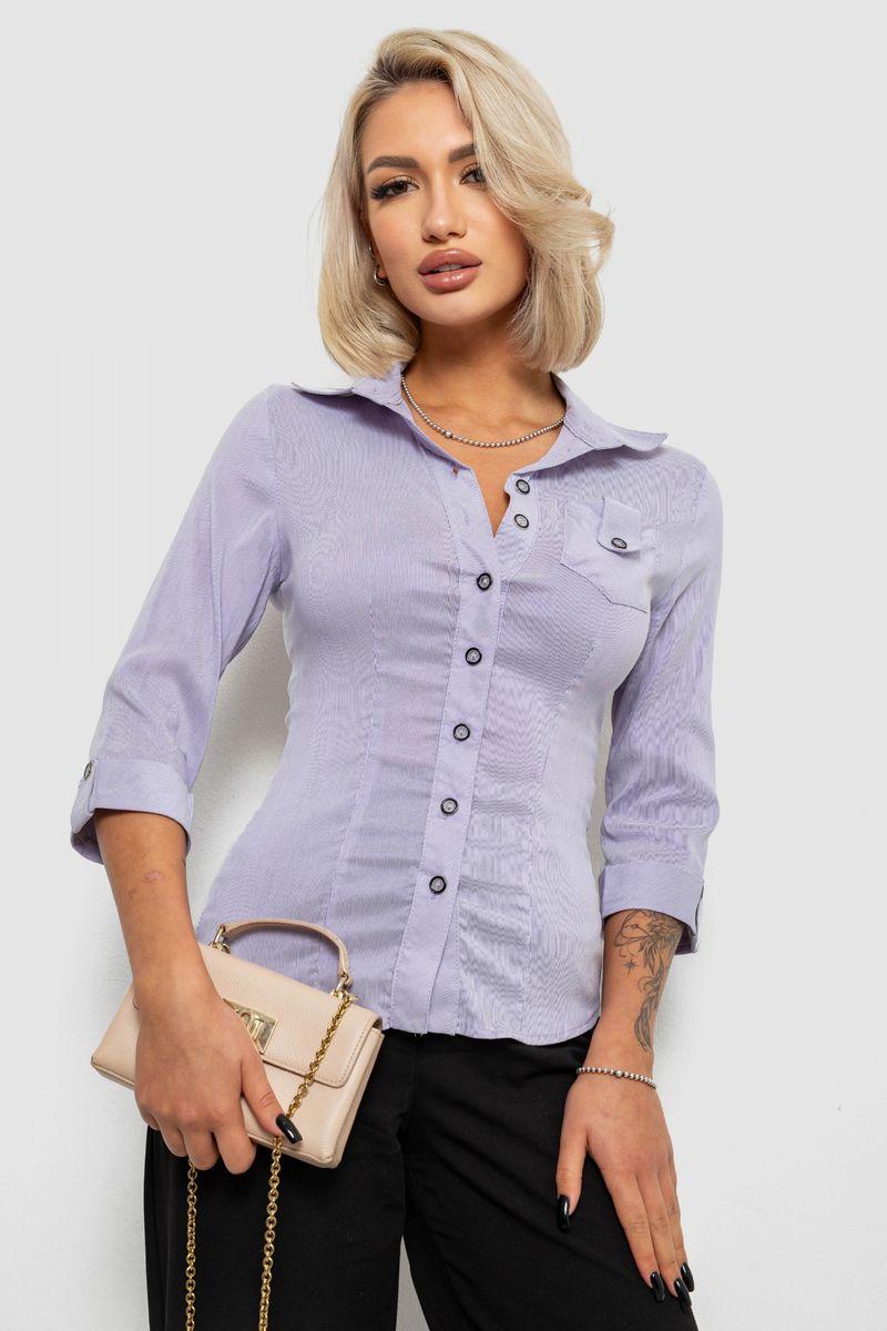 Сорочка класична в смужку, колір бузковий, 230R645, фото 1