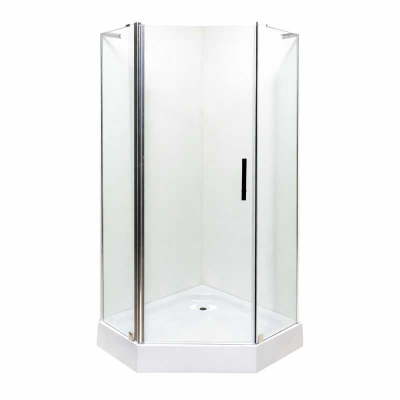 Душова кабіна VIVIA Ethna Clear P91 С 90x90x195 см з низьким піддоном багатогранна хром прозоре скло