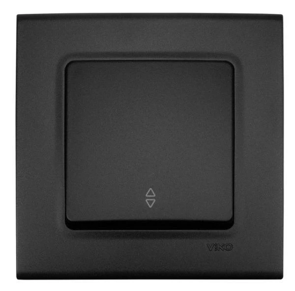 Вимикач одноклавішний прохідний чорна ніч VIKO Linnera 90414004, фото 1