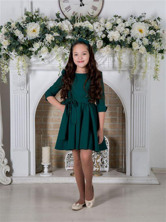 Сукня креп-дайвінг зелений пляшка темний 34 ромір, фото 1