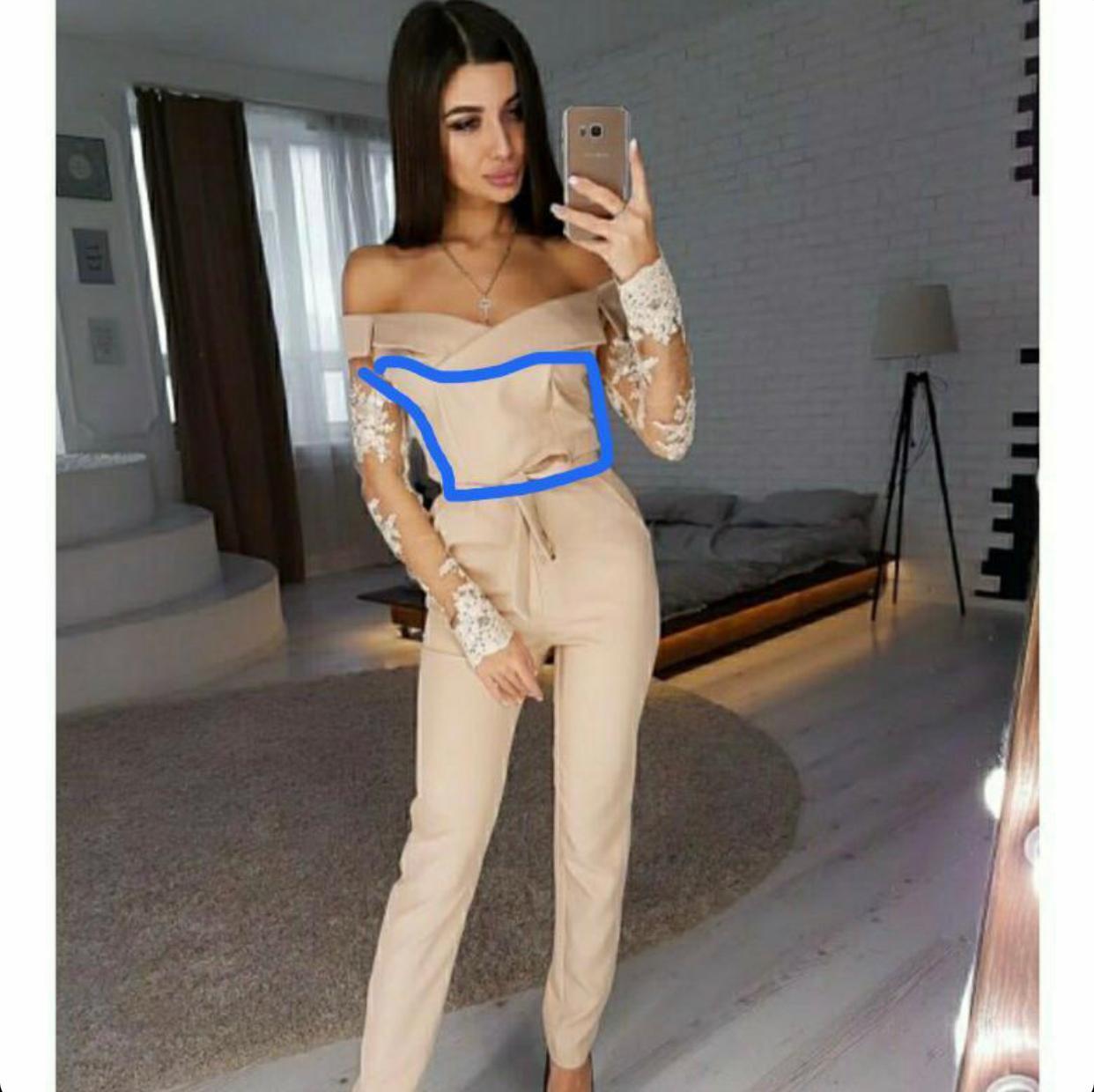 Комбінезон максі Костюмка синій темний сірий 40 ромір, фото 1