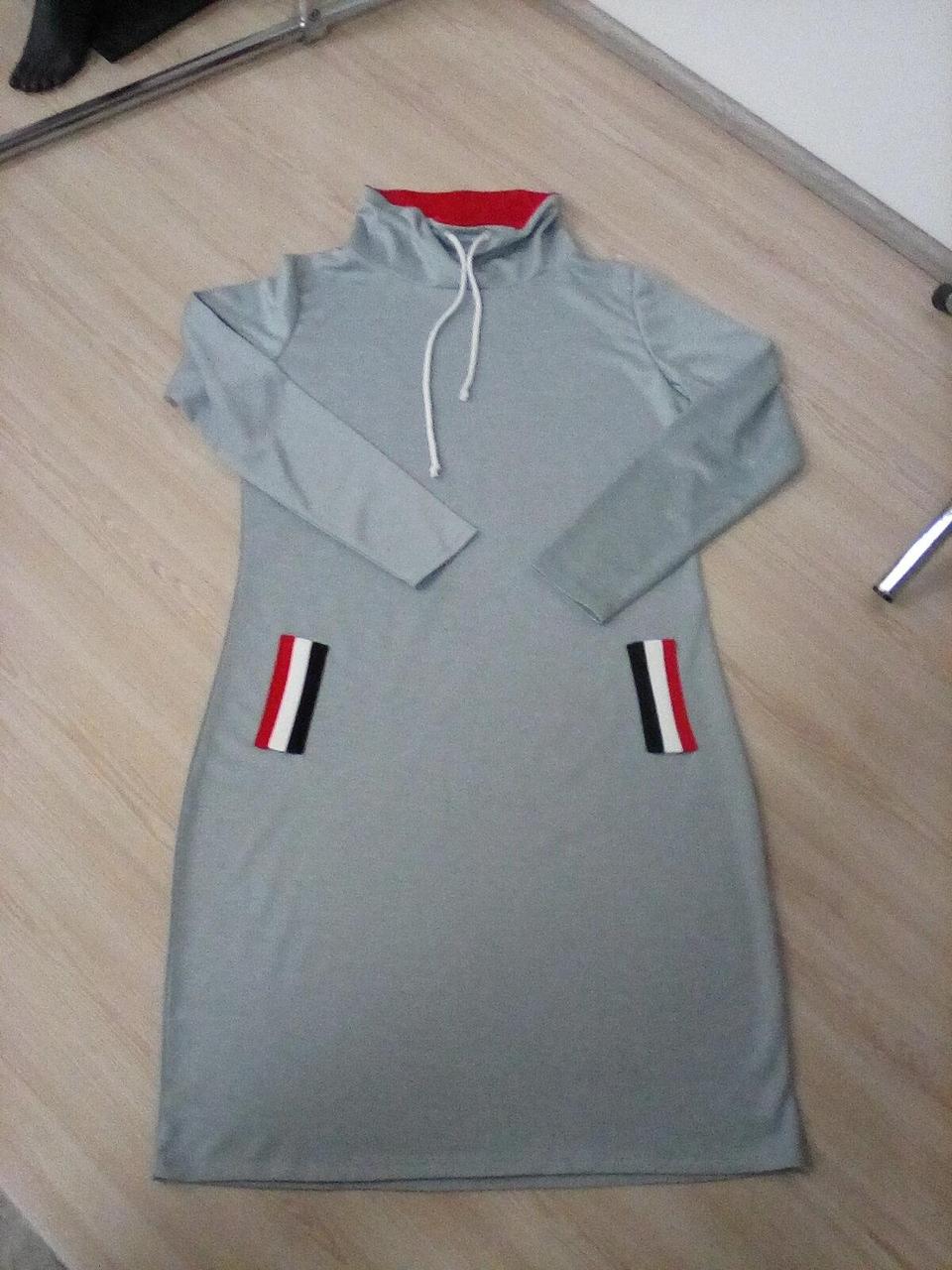 Сукня сірий середній червоний білий чорний  48 ромір, фото 1