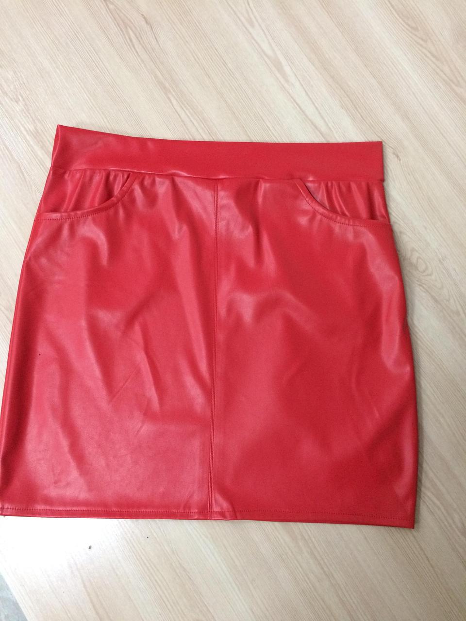 Спідниця Шкіра Червоний 48 ромір, фото 1
