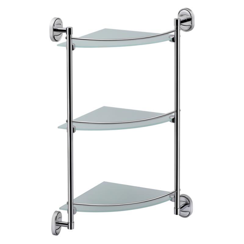 Полиця кутова Lidz Oreo 1003 скляна 3 ярусна LDORE1003CRM22182 Chrome, фото 1