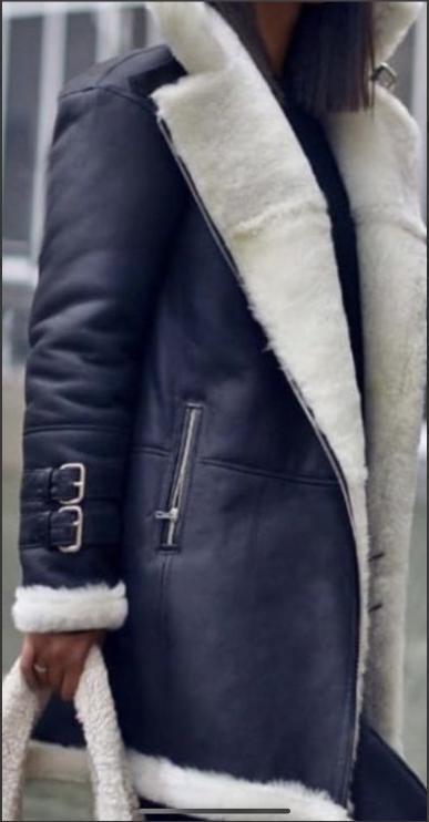 Пальто Шкіра чорний білий 50 ромір, фото 1