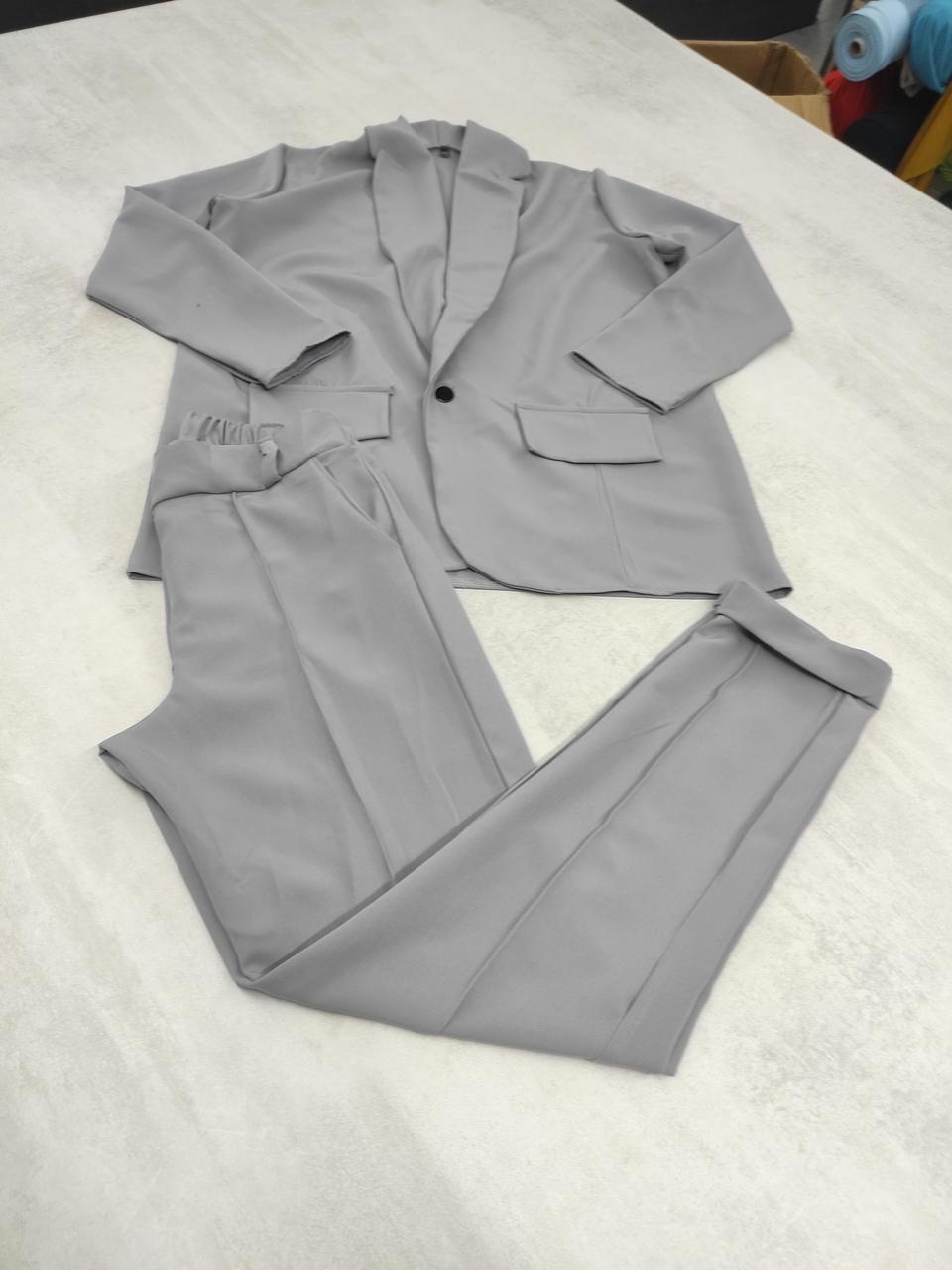 Костюм верх + штани (двійка) Костюмка сірий світлий 50 ромір, фото 1