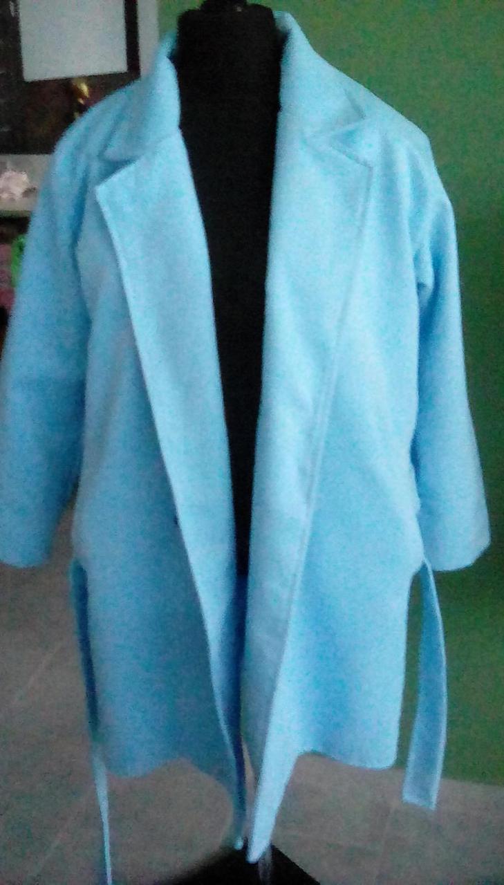 Пальто Кашемир Блакитний 58 ромір, фото 1