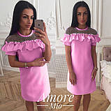 Сукня креп дайвінг рожевий чорний 42 ромір, фото 2