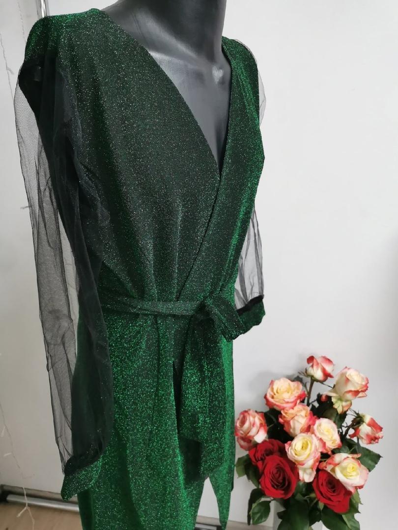 Сукня Люрекс чорний зелений 48 ромір, фото 1