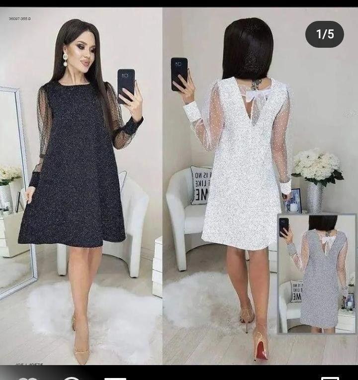 Сукня Люрекс Білий 46 ромір, фото 1