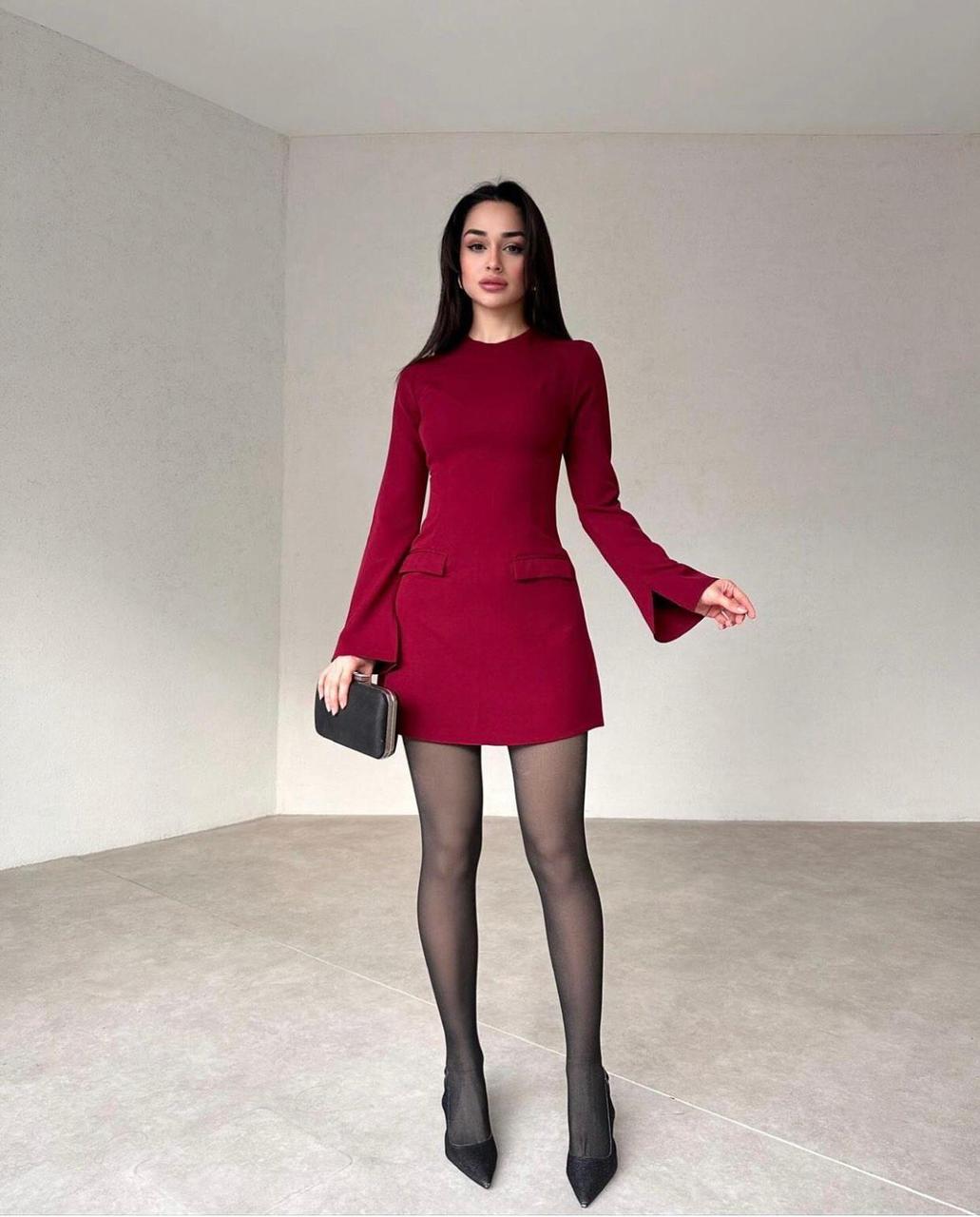 Сукня креп-дайвінг Бордовий 40 ромір, фото 1