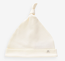 Дитяча шапочка NEXT  з вузликом для новонароджених 0-3  місяців, 1шт (молочний однотон)