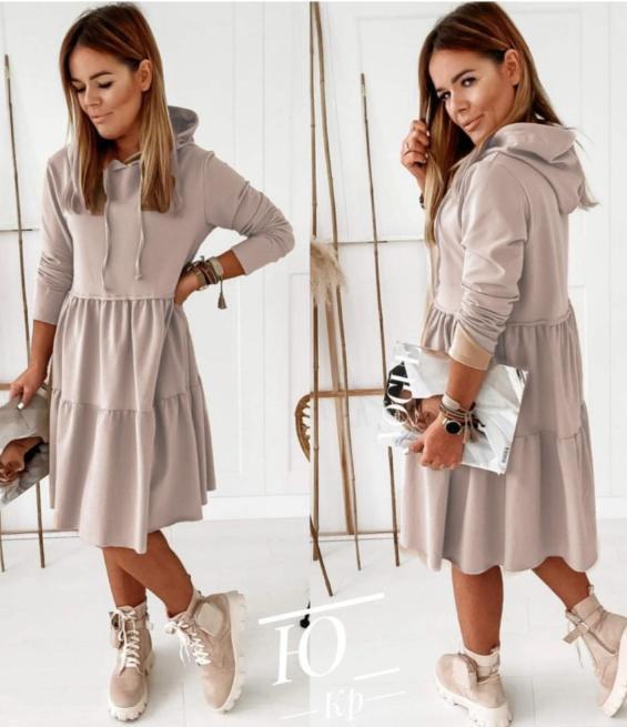 Сукня Двонитка Бежевий 46 ромір, фото 1