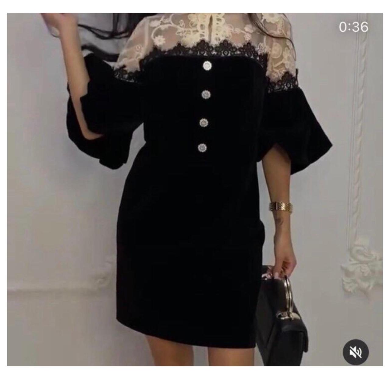 Сукня креп-дайвінг чорний бежевий 52 ромір, фото 1