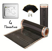 8 м2 Карбоновий теплий плівковий пол Felix Excel Саморегулююча плівка 4-го покуления з антиискрящей сіткою