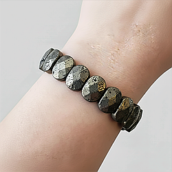 Пірит гранований браслет, 0523ТП