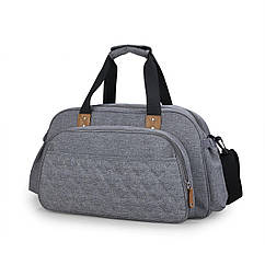 Сумка для мами 2в1 з розкладною люлькою Aboutbaby, водовідштовхувальна - Сірий