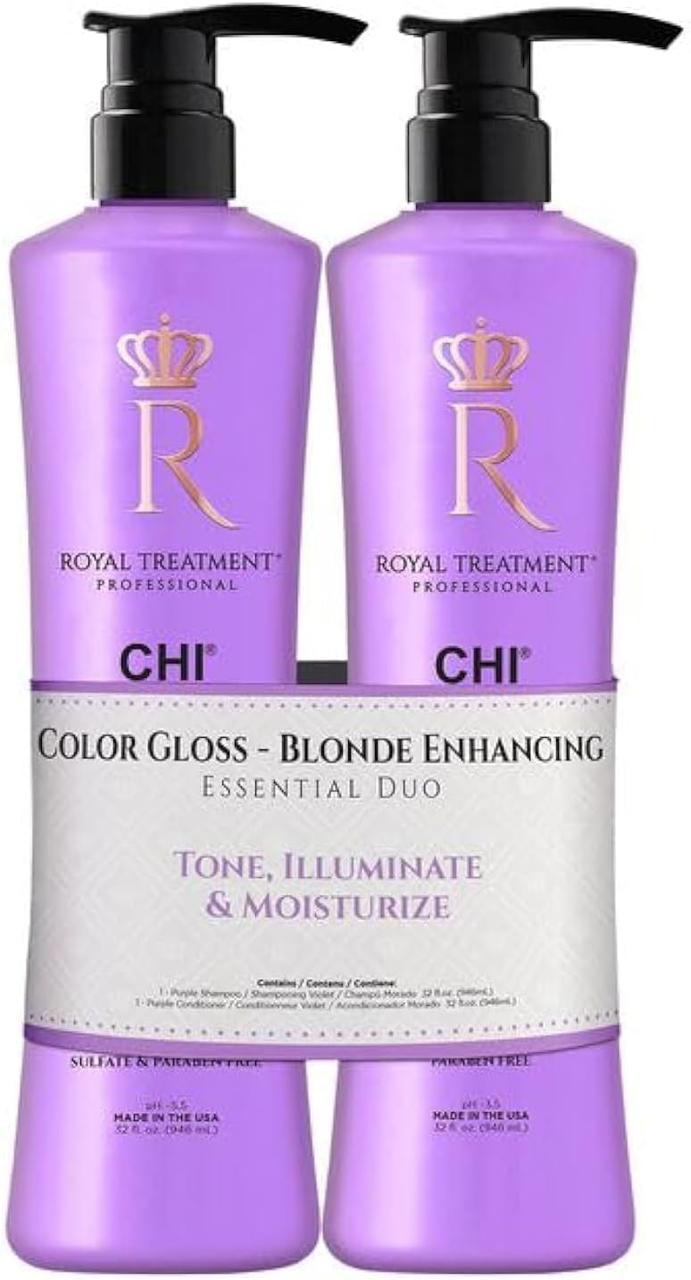 Chi Royal Treatment Color Gloss Blonde набір шампунь 950 ml + кондиціонер 950 ml, фото 1