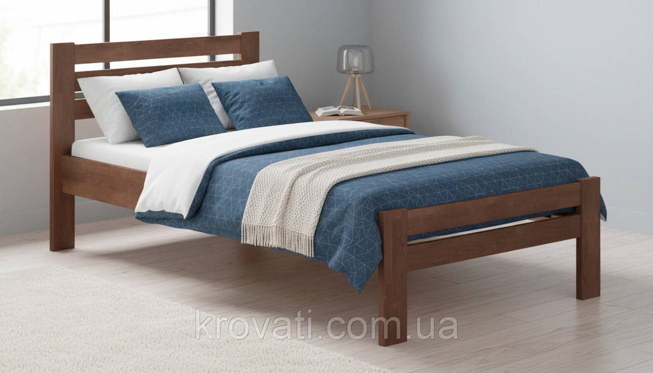 Ліжко дерев’яне 90 +внесок Бук, Алекс  Меблі Сервіс, Світлий Горіх