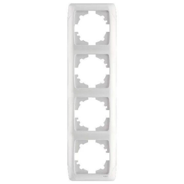 Рамка для розеток 4 пости вертикальна VIKO Carmen 90571004 біла, фото 1