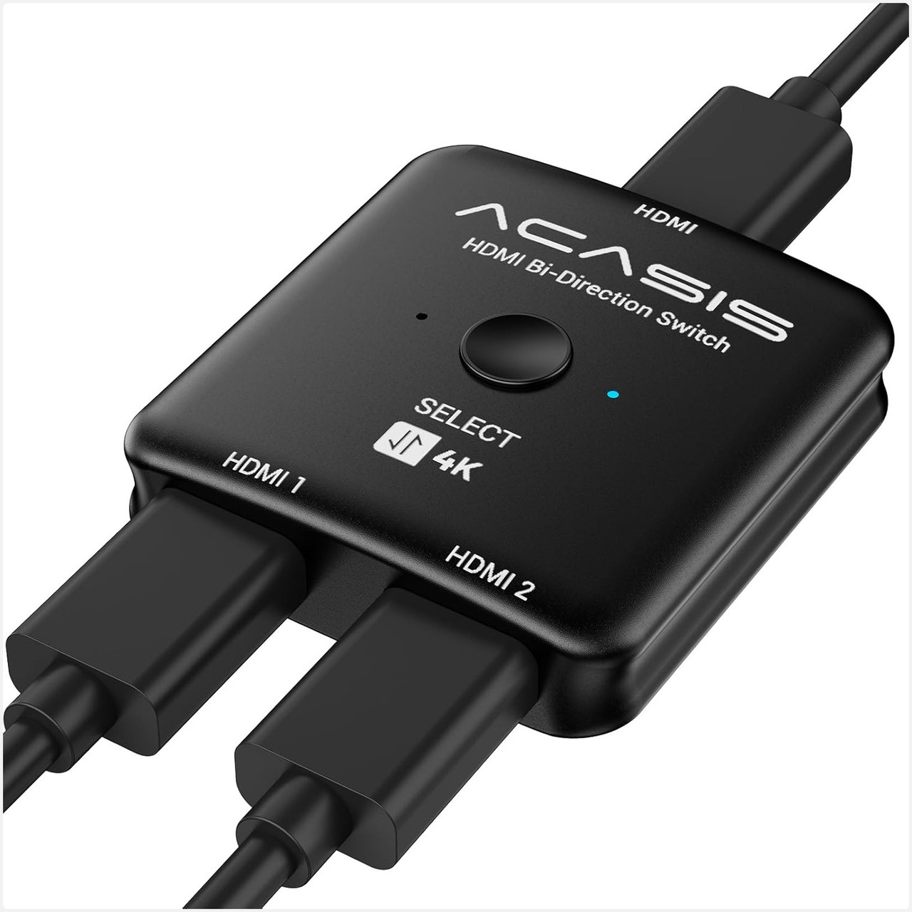 HDMI перемикач ACASIS 2-в-1/1-в-2 HDMI 2.0 (4K@60 Гц, HDR, 3D, 18 Гбіт/с) для PS5/PS4/PS3, Xbox, Blu-ray, Fire Stick, Roku, чорний, фото 1