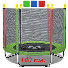 Батут манеж дитячий з сіткою Atleto 140 см зелений KRB10 для кімнати, будинку, квартири, вулиці