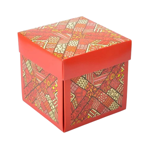 Упаковка для чашки 330 мл з картону з принтом (червона)